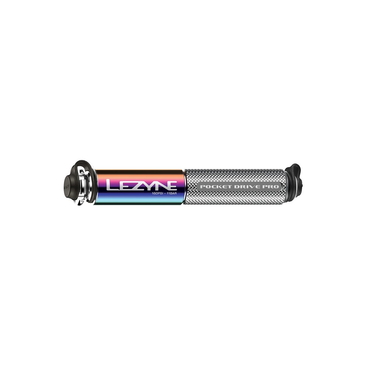 Lezyne Pocket Drive Pro Hand Pump 160PSI V-Core Colour: Black//Neo Metallic