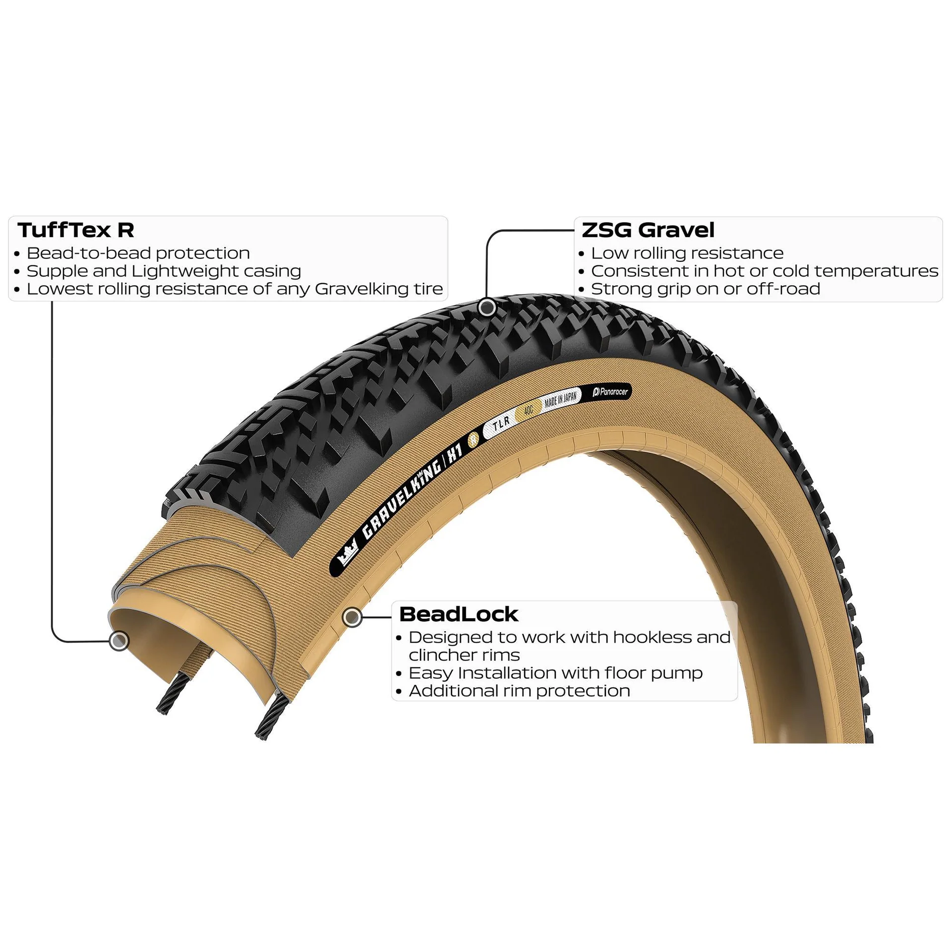 Panaracer GRAVELKING X1 R Tubeless-Ready Gravel Tire