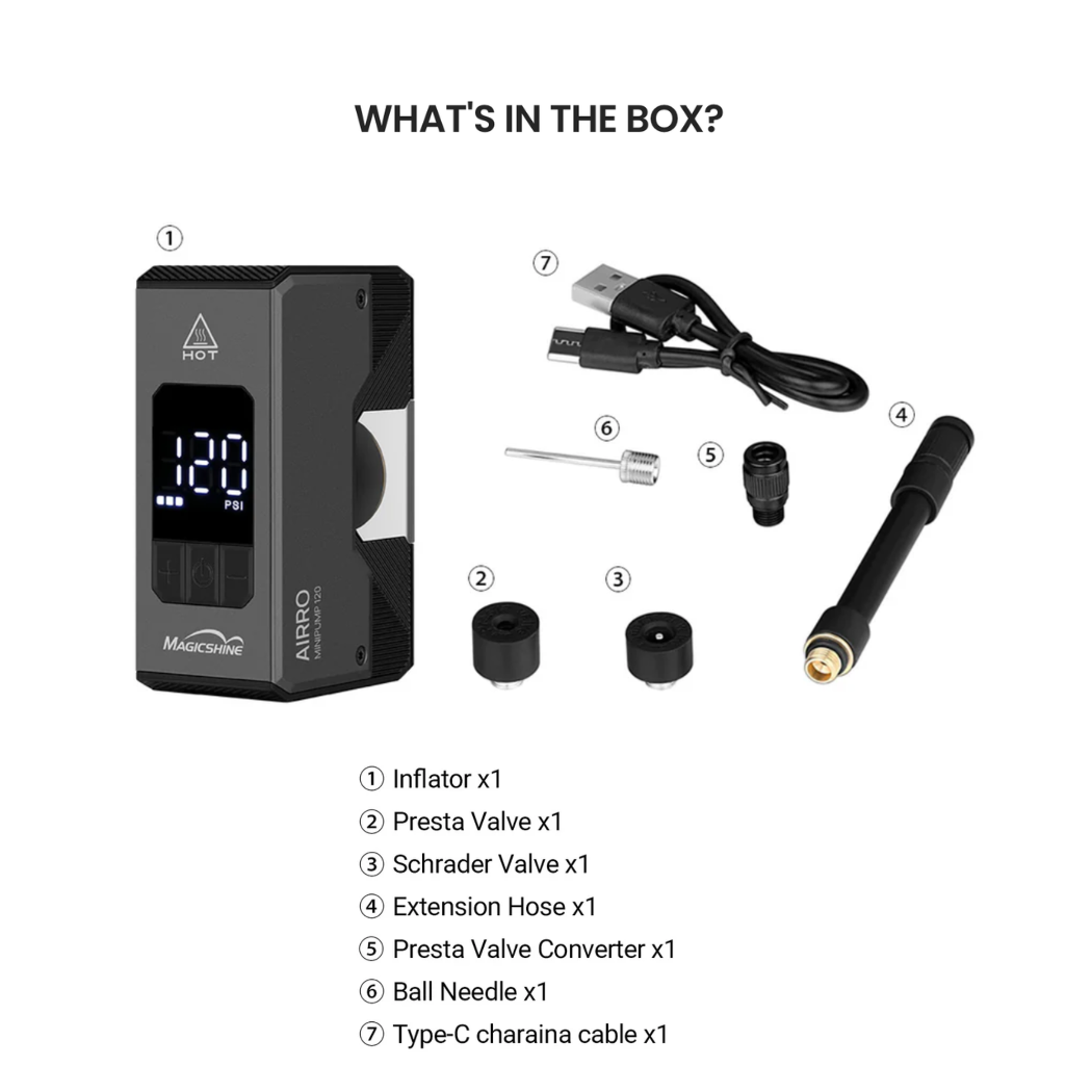 MAGICSHINE - AIRRO Mini Bicycle Tire Inflator Compact Bike Tire Pump (3)