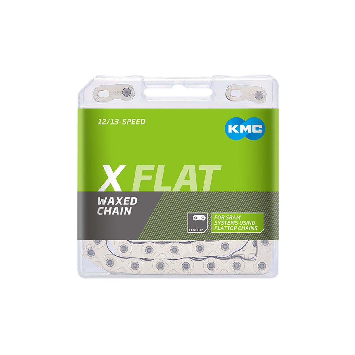 KMC X Flat GO Waxed Chain 12/13-Speed for SRAM AXS T-Type / Flattop Drivetrain